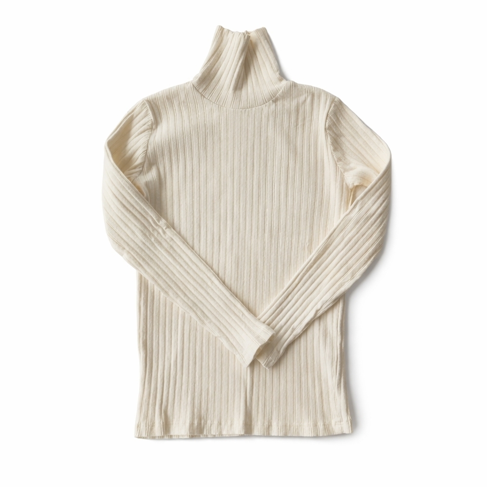 Zara Girls Ribbed Turtleneck Sweater Cream Ivory Size 9 Stretch Knit Top